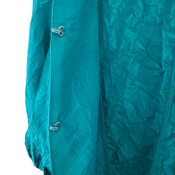 Chico's Aqua Teal Blue 3/4 Sleeve Nylon Blazer Jacket Women's Size 3 - Picture 6 of 8